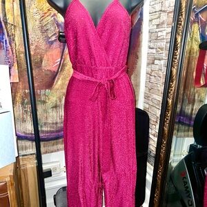 Sexy Love Squared Sparkling Red Fuchsia Jumpsuit